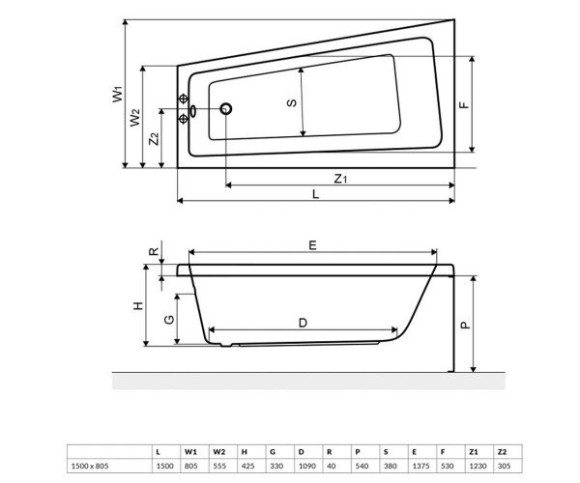 Ванна акриловая Excellent Ava Comfort, левая, 150x80 (WAEX.AVL15WH)