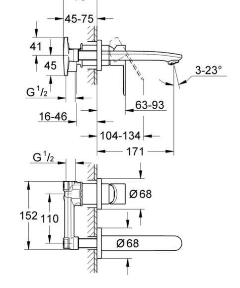 Вбудована частина змішувача Grohe, золото (32635000)