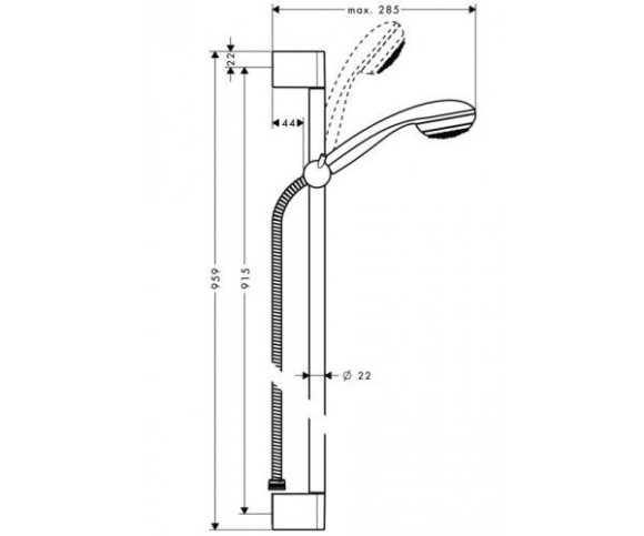 Душовий гарнітур Hansgrohe Croma 85 1Jet/Unica (27729000)