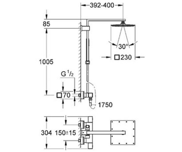 Душова система Grohe Euphoria Cube XXL (26087000)