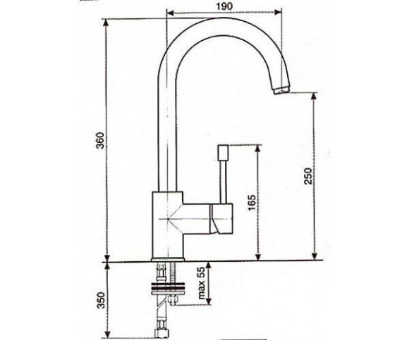 Змішувач для кухні Emmevi Eden, одноважільний, сатин (SC71047)