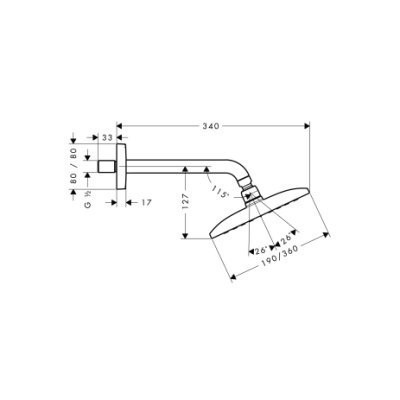 Верхній душ Hansgrohe Raindance Air (27371000)