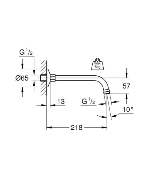 Кронштейн для верхнього душу Grohe Relexa (27406000)