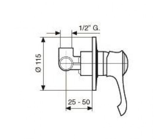 Змішувач для душу Emmevi Tiffany, одноважільний, граніт (GBE6009)