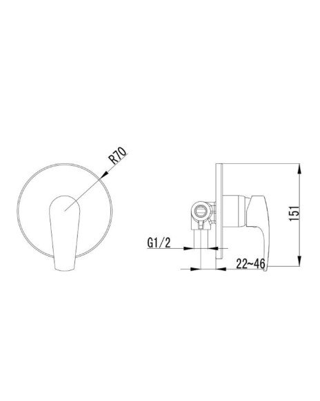 Cмеситель для душа Imprese Jwsenik, однорычажный, хром (VR-10140 (Z))