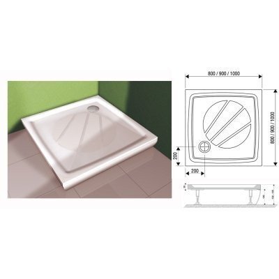 Душевой поддон Ravak Perseus Pro, 100x100 (XA03AA01010)