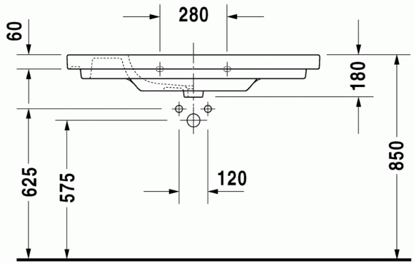 Умивальник накладний Duravit D-Code, 105 (3421000002)