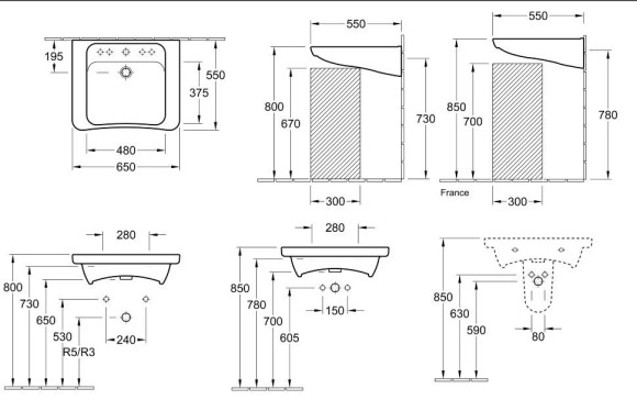 Умивальник підвісний Villeroy&Boch Omnia Architectura, 65 (51786501)