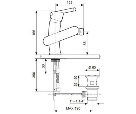 Смеситель для биде Emmevi Twist, однорычажный, хром (CBL6604)