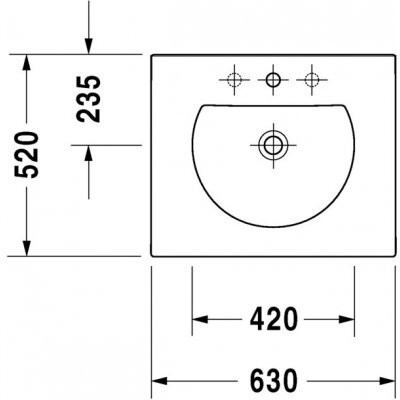 Умивальник накладний Duravit Darling New, 63 (499630000)