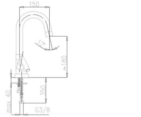 Смеситель для кухни KFA Armatura Harmonic, двухвентильный, хром (342-420-00)
