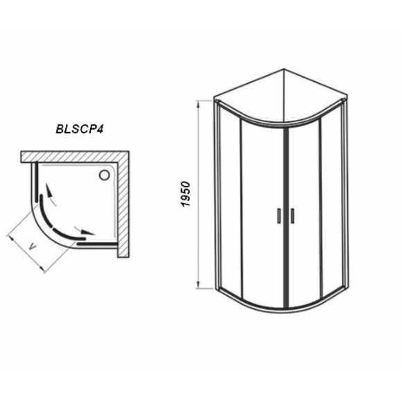 Душова кабіна Ravak Blix Slim BLSCP4, 90x90 (X3BM70C00Z1)