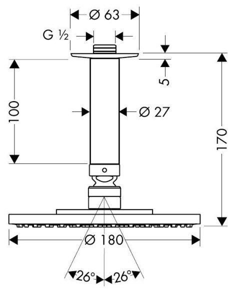 Верхній душ Hansgrohe Raindance Air (27478000)