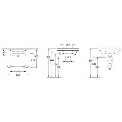 Умивальник підвісний Villeroy&Boch Omnia Architectura, 65 (51786701)