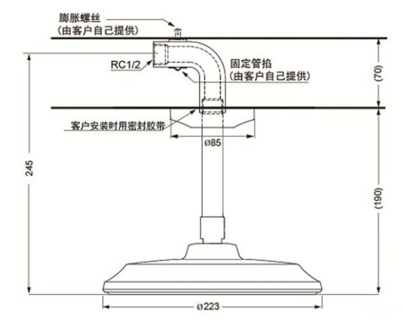 Верхний душ Toto Classic (DBX120-1CAM)