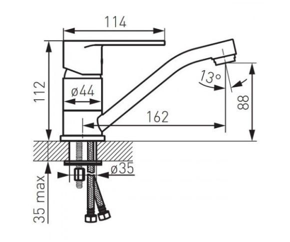 Змішувач для кухні Ferro Algeo, одноважільний, хром (BAG2AA)