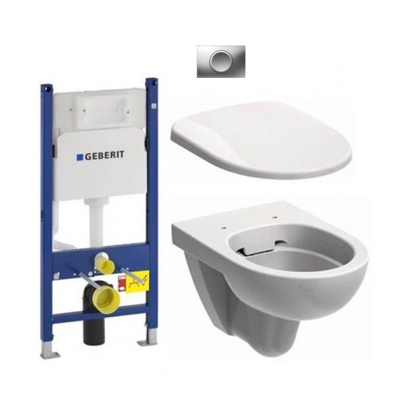Комплект: Унитаз Kolo Nova Pro Rimfree + Инсталляция Geberit Duofix Delta + Крышка Soft-Close + Клавиша Delta 11 (M33120000+458.126.00.1+M30112000+115.120.46.1)