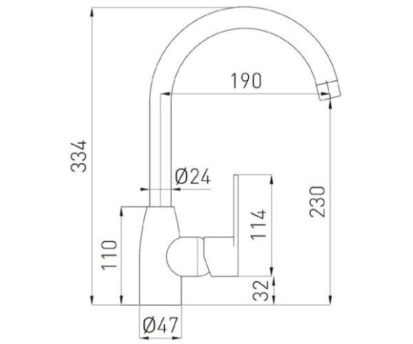 Змішувач для кухні Ferro Algeo, одноважільний, хром (BAG4)