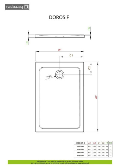 Душевой поддон Radaway Doros Plus F, 120x80 (SDRFP1280-01) Душевой поддон Radaway Doros Plus F, 120x80 (SDRFP1280-01)