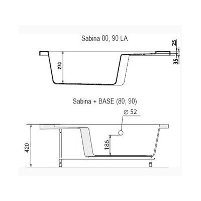 Душовий піддон Ravak Sabina, 80x80 (A214001020)