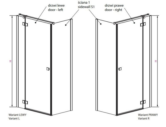 Душова кабіна Radaway Essenza New KDJ, права, 90x90 (385044-01-01R)