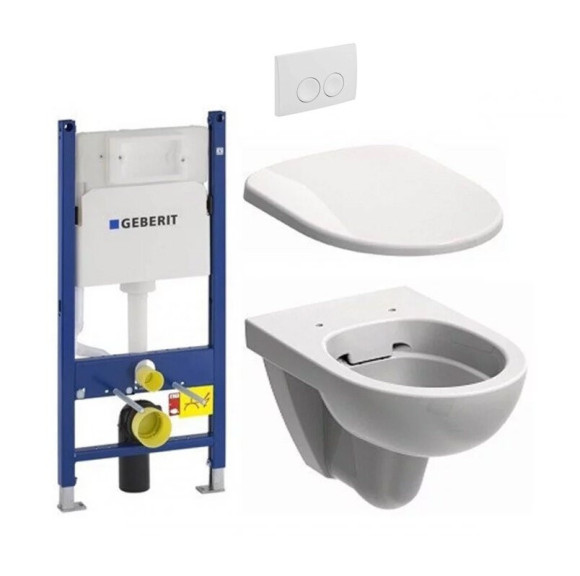 Комплект: Унитаз Kolo Nova Pro Rimfree + Инсталляция Geberit Duofix Delta + Крышка Soft-Close + Клавиша Delta 21 (M33120000+458.126.00.1+M30112000+115.125.11.1)
