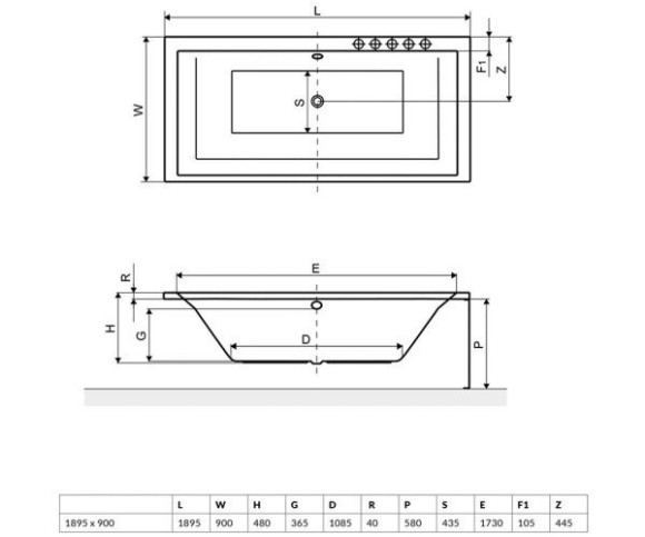 Ванна акрилова Excellent Crown Grand, 190x90 (WAEX.CRG19WH)
