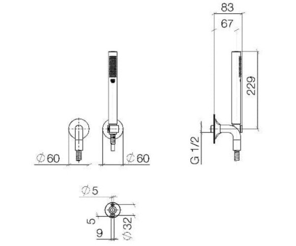 Душевой гарнитур Dornbracht Vaia (27808809-00) Душевой гарнитур Dornbracht Vaia (27808809-00)