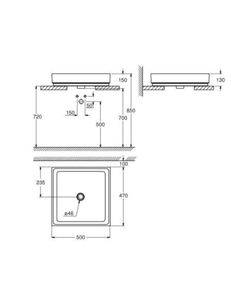 Умивальник накладний Grohe Cube Ceramic, 50 (3948100H)