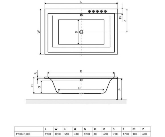 Ванна акриловая Excellent Crown Lux, 190x120 (WAEX.CRO19WH)