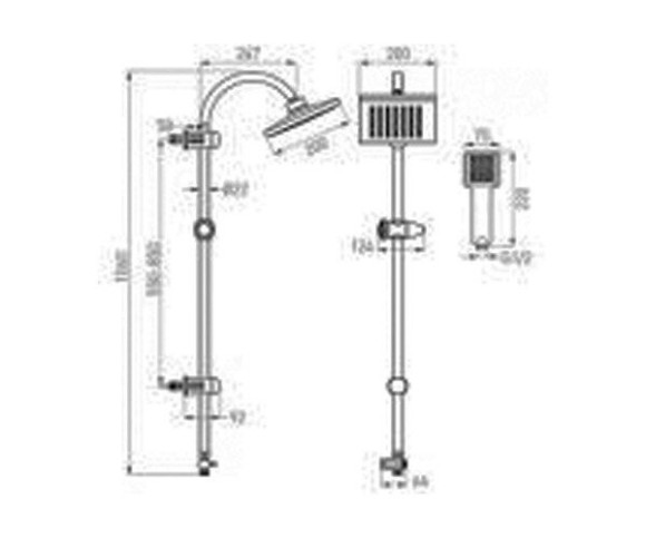 Душевая система Ferro Squerto (SET-SQ1-P)