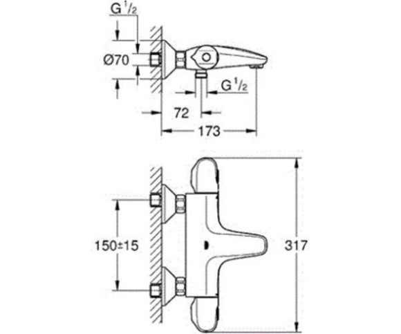 Термостат Grohe Grohtherm 1000 New, хром (34155003)