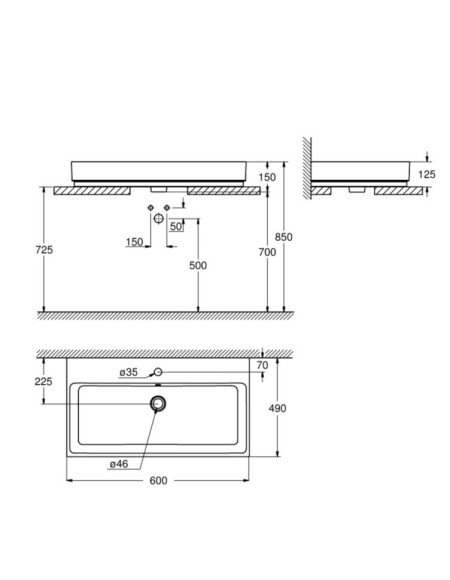Умивальник накладний Grohe Cube Ceramic, 60 (3947700H)