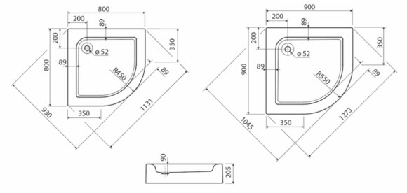 Душовий піддон Kolo Standard Plus, 80x80 (XBN1480000)