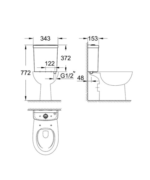 Бачок для унітазу Grohe Bau Ceramic (39436000)
