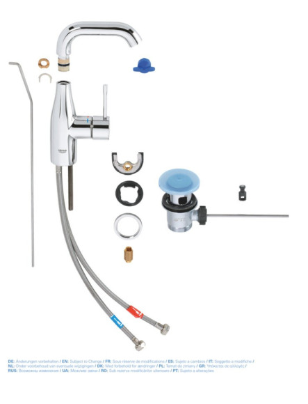 Cмеситель для умывальника Grohe Essence, однорычажный, хром (23462001)