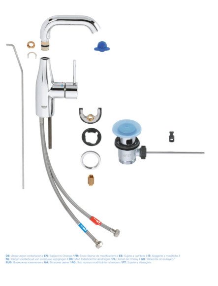 Cмеситель для умывальника Grohe Essence, однорычажный, хром (23462001) Cмеситель для умывальника Grohe Essence, однорычажный, хром (23462001)