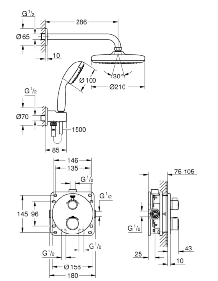 Душова система Grohe Grohtherm (34727000)