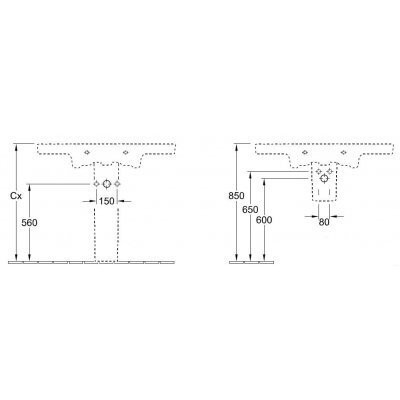 Умывальник подвесной Villeroy&Boch Subway 2.0, 100 (7175A0R3)