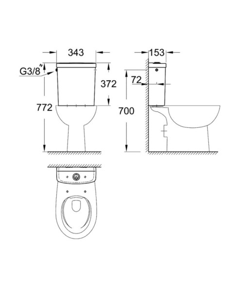 Бачок для унітазу Grohe Bau Ceramic (39437000)