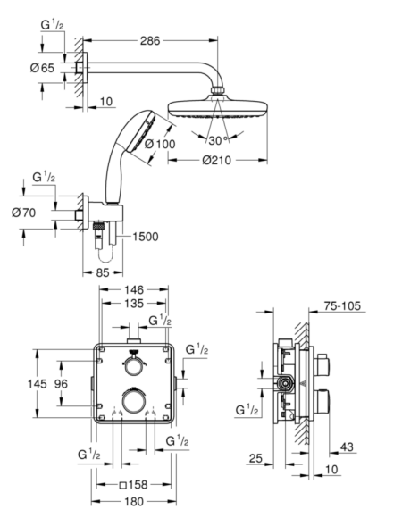 Душевая система Grohe Grohtherm (34729000)