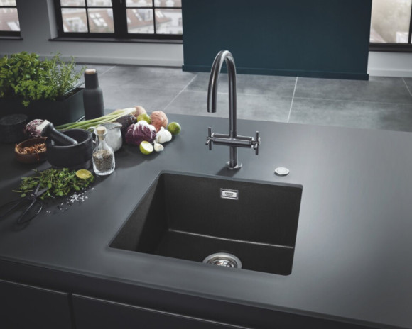 Кухонная мойка гранитная Grohe K700U, 46x41, черный (31653AP0)