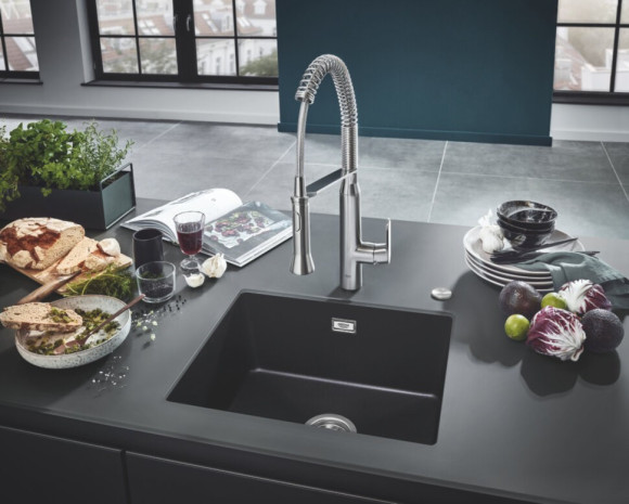 Кухонная мойка гранитная Grohe K700U, 46x41, черный (31653AP0)