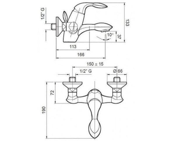 Смеситель для ванны Emmevi Trilly, однорычажный, синий (CBL51001)