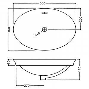 Умывальник врезной Jaquar Solo, 60 (SLS-WHT-6601)