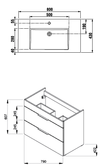 Тумба з умивальником Jika Cube, 80 (H4537621763021)