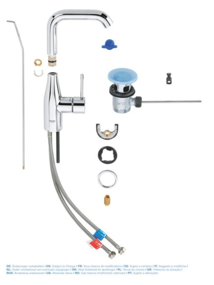Змішувач для умивальника Grohe Essence, одноважільний, хром (32628001)