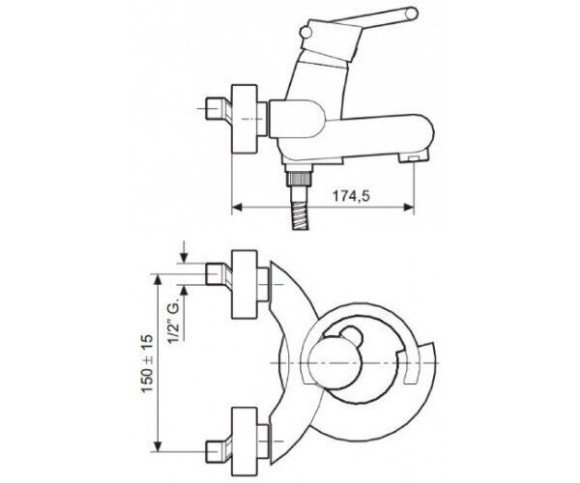 Змішувач для ванни Emmevi Twist, одноважільний, синій (CBL6601)