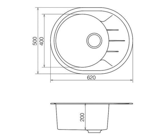 Кухонна мийка гранітна Vankor Sity, 61х50, сірий (SITY SMO 02.61 GRAY)