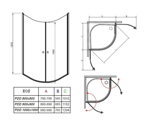 Душевая кабина Radaway Eos PDD, 80x80 (37613-01-01N) Душевая кабина Radaway Eos PDD, 80x80 (37613-01-01N)